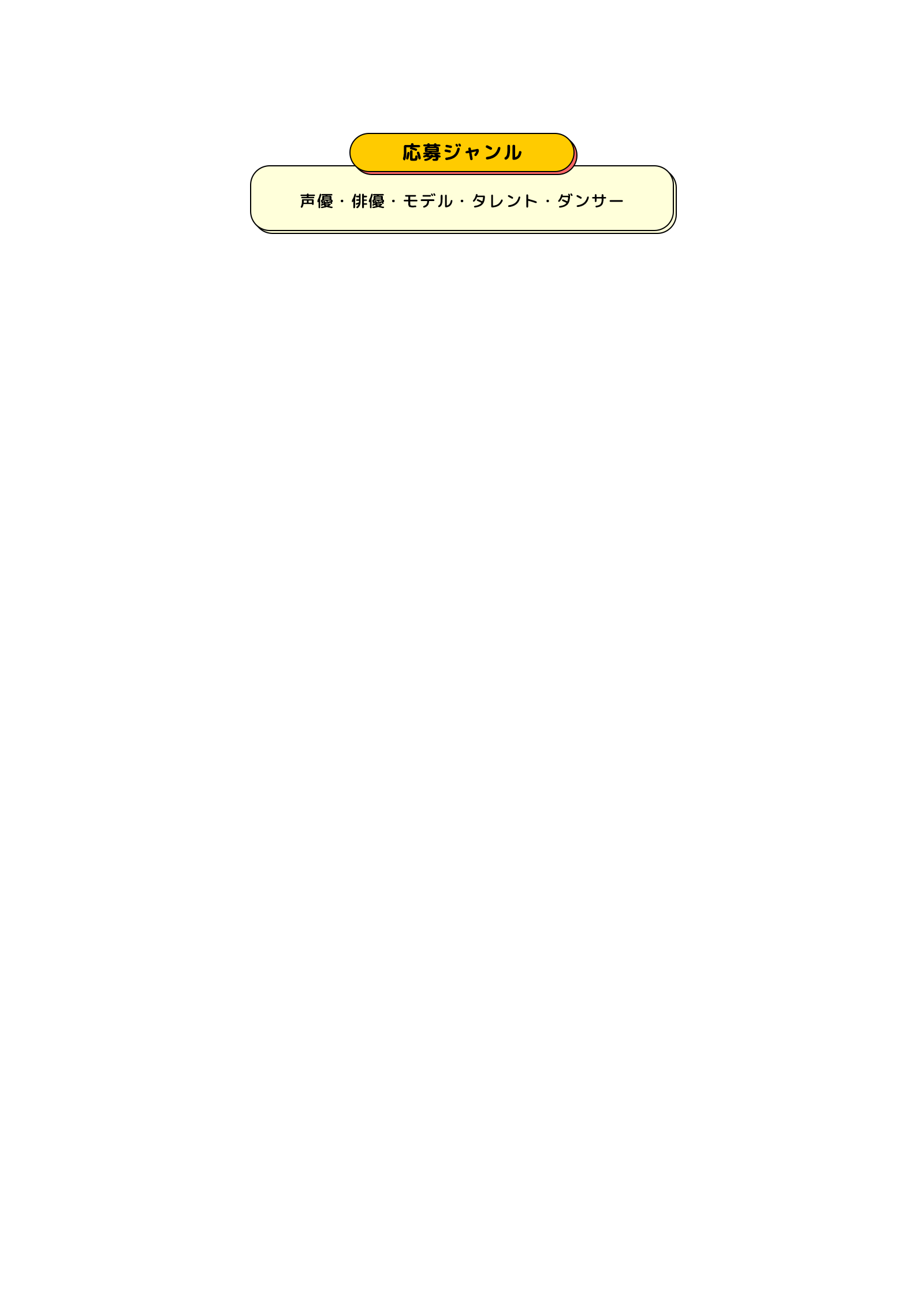 応募ジャンル 声優・俳優・モデル・タレント・ダンサー